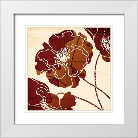 Fall Flower Power Mate White Modern Wood Framed Art Print with Double Matting by Grey, Jace