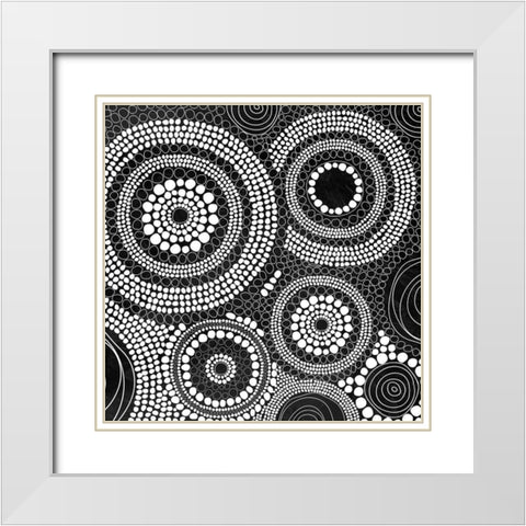 Circular Sound White Modern Wood Framed Art Print with Double Matting by Grey, Jace