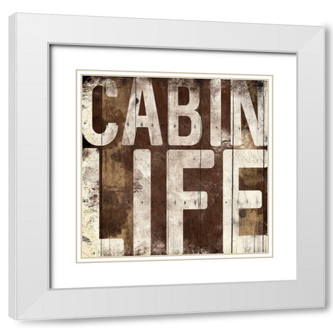 Cabin Life White Modern Wood Framed Art Print with Double Matting by Grey, Jace