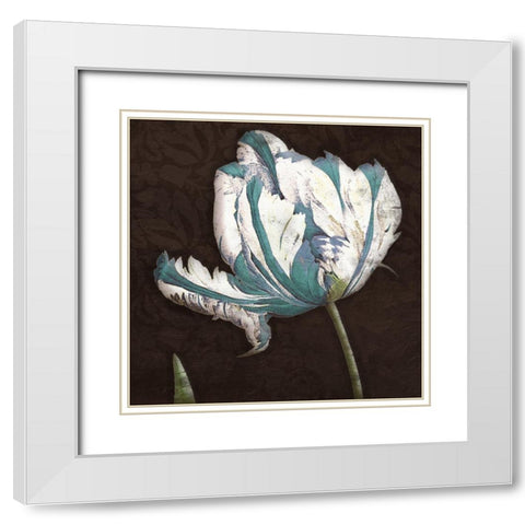 Brown Blues White Modern Wood Framed Art Print with Double Matting by Grey, Jace