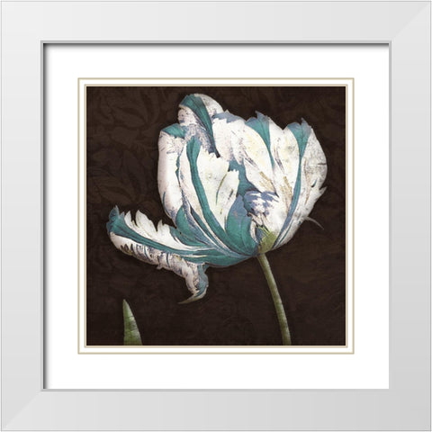 Brown Blues White Modern Wood Framed Art Print with Double Matting by Grey, Jace