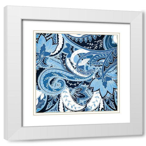 Overgrown Blue White Modern Wood Framed Art Print with Double Matting by Grey, Jace