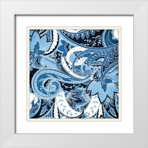 Overgrown Blue White Modern Wood Framed Art Print with Double Matting by Grey, Jace