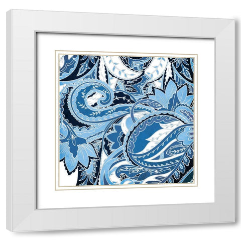 Overgrown Blue Mate White Modern Wood Framed Art Print with Double Matting by Grey, Jace