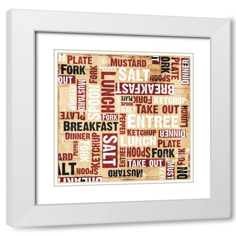 Food Wall White Modern Wood Framed Art Print with Double Matting by Grey, Jace