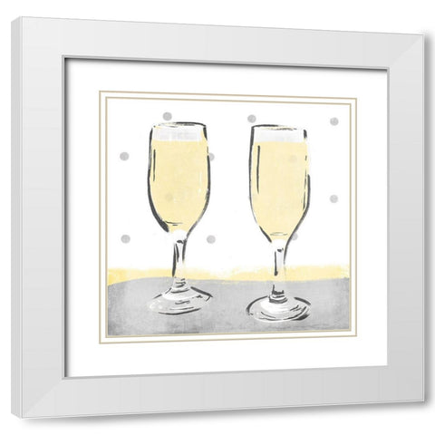 Together White Modern Wood Framed Art Print with Double Matting by Grey, Jace