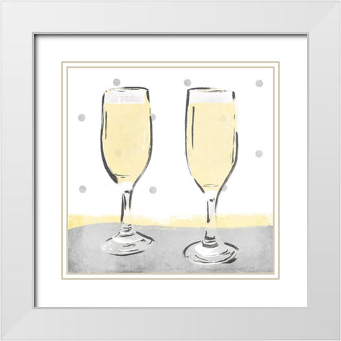 Together White Modern Wood Framed Art Print with Double Matting by Grey, Jace