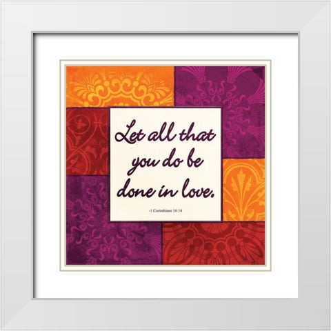 Let All That White Modern Wood Framed Art Print with Double Matting by Grey, Jace