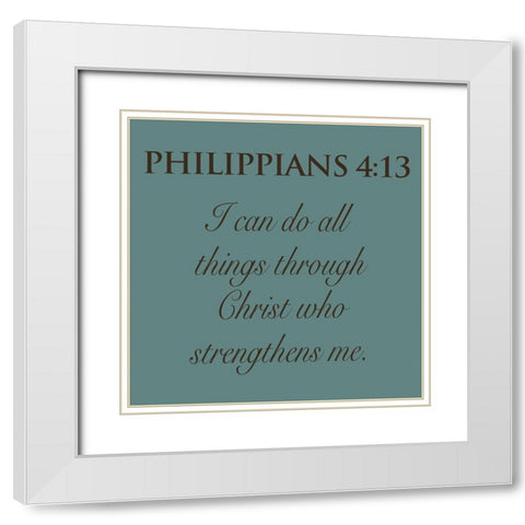 Philippians White Modern Wood Framed Art Print with Double Matting by Grey, Jace