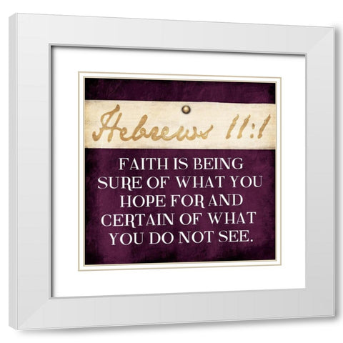 Faith Is Being Purple White Modern Wood Framed Art Print with Double Matting by Grey, Jace