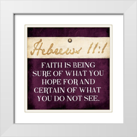 Faith Is Being Purple White Modern Wood Framed Art Print with Double Matting by Grey, Jace