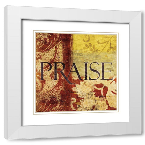 Praise Red White Modern Wood Framed Art Print with Double Matting by Grey, Jace