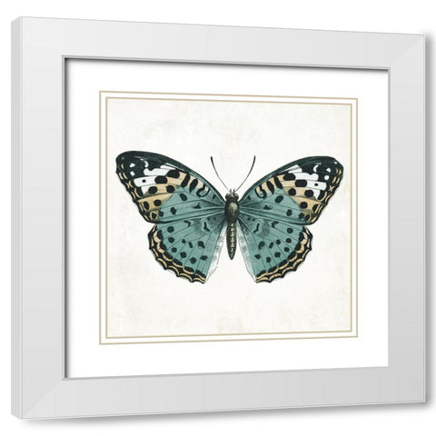 Neutral Butterfly 2 White Modern Wood Framed Art Print with Double Matting by Grey, Jace
