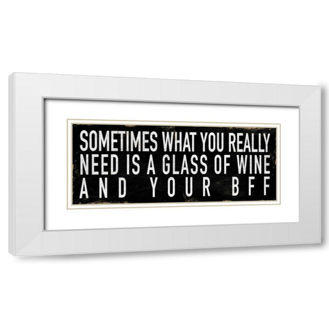BFF White Modern Wood Framed Art Print with Double Matting by Grey, Jace