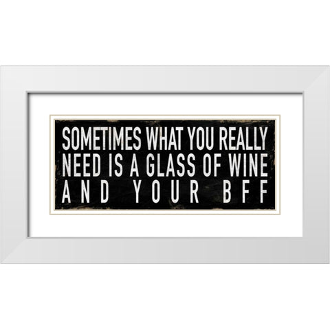 BFF White Modern Wood Framed Art Print with Double Matting by Grey, Jace