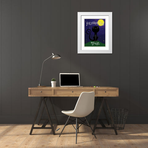 Halloween Treat White Modern Wood Framed Art Print with Double Matting by Grey, Jace