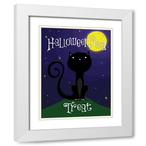 Halloween Treat White Modern Wood Framed Art Print with Double Matting by Grey, Jace