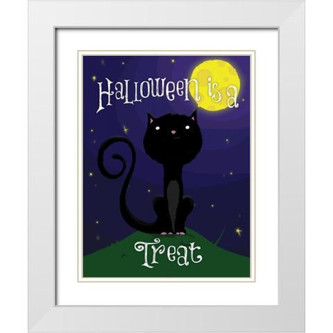 Halloween Treat White Modern Wood Framed Art Print with Double Matting by Grey, Jace