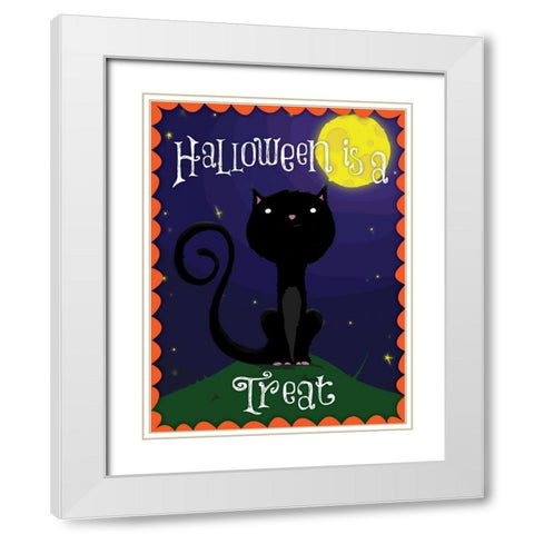 Halloween Treat II White Modern Wood Framed Art Print with Double Matting by Grey, Jace
