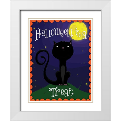 Halloween Treat II White Modern Wood Framed Art Print with Double Matting by Grey, Jace
