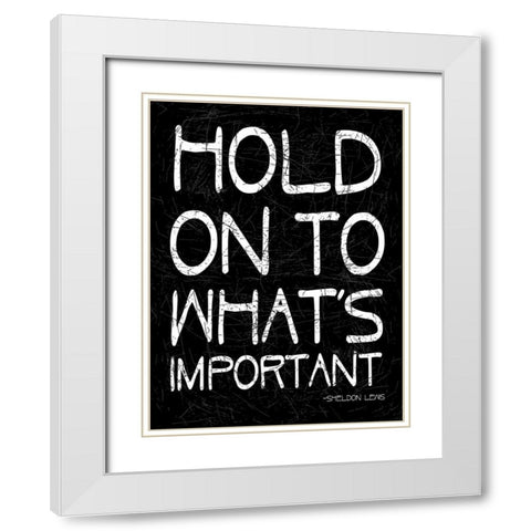 Hold On White Modern Wood Framed Art Print with Double Matting by Grey, Jace