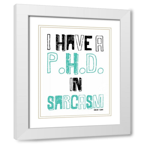 Sarcasm White Modern Wood Framed Art Print with Double Matting by Grey, Jace