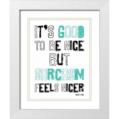 Sarcasm2 White Modern Wood Framed Art Print with Double Matting by Grey, Jace