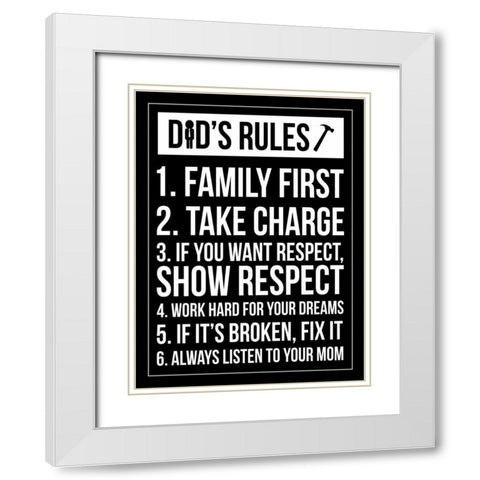 Dad Rules IV White Modern Wood Framed Art Print with Double Matting by Grey, Jace