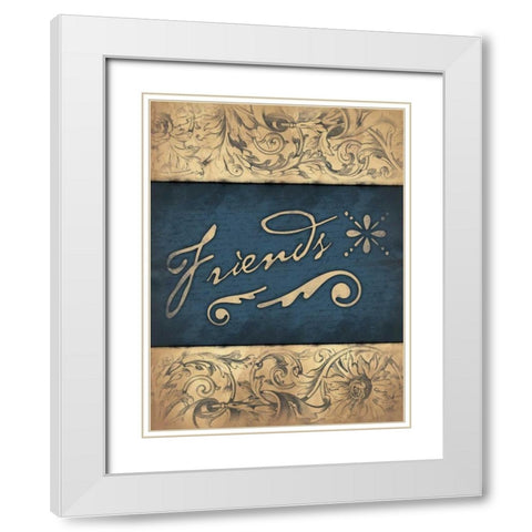 Friends White Modern Wood Framed Art Print with Double Matting by Grey, Jace