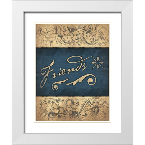 Friends White Modern Wood Framed Art Print with Double Matting by Grey, Jace