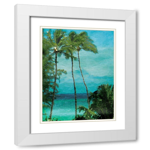 Palm Trees White Modern Wood Framed Art Print with Double Matting by Grey, Jace