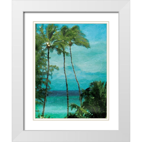 Palm Trees White Modern Wood Framed Art Print with Double Matting by Grey, Jace