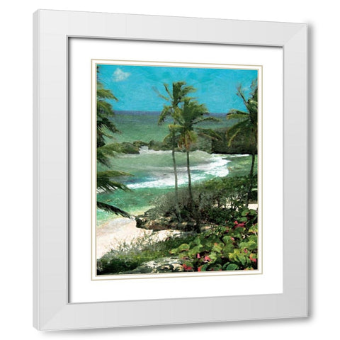 Palm trees mate White Modern Wood Framed Art Print with Double Matting by Grey, Jace
