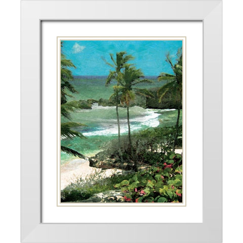 Palm trees mate White Modern Wood Framed Art Print with Double Matting by Grey, Jace