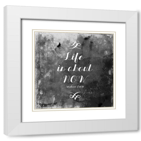 Life White Modern Wood Framed Art Print with Double Matting by Grey, Jace