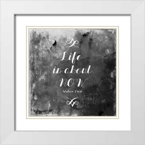 Life White Modern Wood Framed Art Print with Double Matting by Grey, Jace