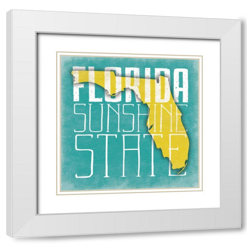 Florida White Modern Wood Framed Art Print with Double Matting by Grey, Jace