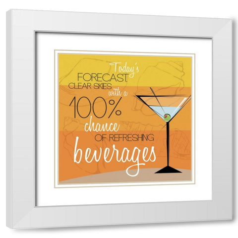 Beach Forecast White Modern Wood Framed Art Print with Double Matting by Grey, Jace