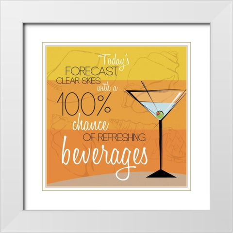 Beach Forecast White Modern Wood Framed Art Print with Double Matting by Grey, Jace