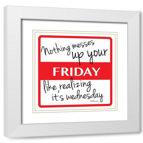 Friday White Modern Wood Framed Art Print with Double Matting by Grey, Jace