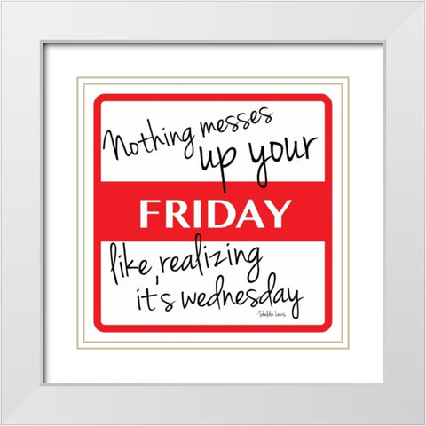 Friday White Modern Wood Framed Art Print with Double Matting by Grey, Jace