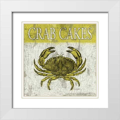 Crab Cakes White Modern Wood Framed Art Print with Double Matting by Grey, Jace