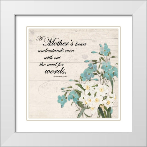 Mother mate White Modern Wood Framed Art Print with Double Matting by Grey, Jace