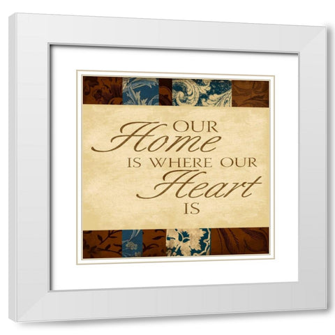 Heart White Modern Wood Framed Art Print with Double Matting by Grey, Jace