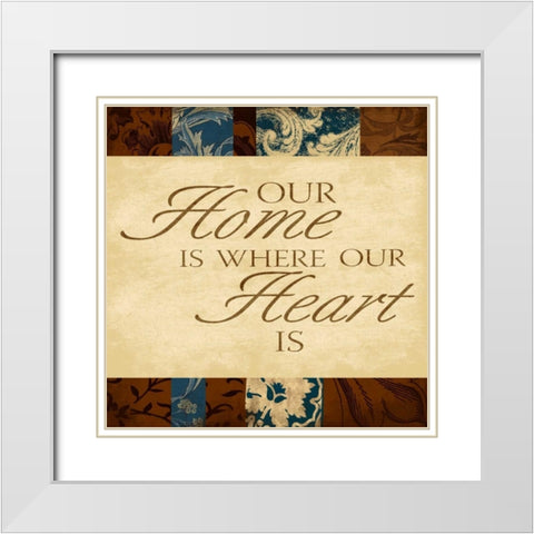 Heart White Modern Wood Framed Art Print with Double Matting by Grey, Jace