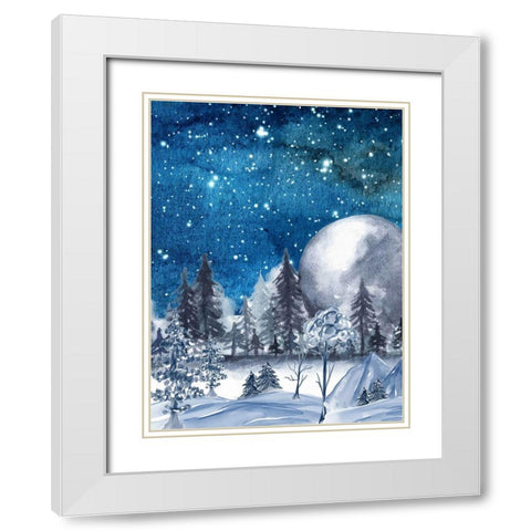 Nightfall White Modern Wood Framed Art Print with Double Matting by Keith, Jesse