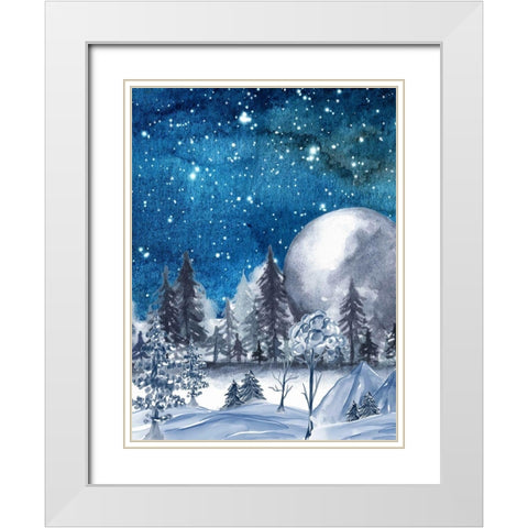Nightfall White Modern Wood Framed Art Print with Double Matting by Keith, Jesse