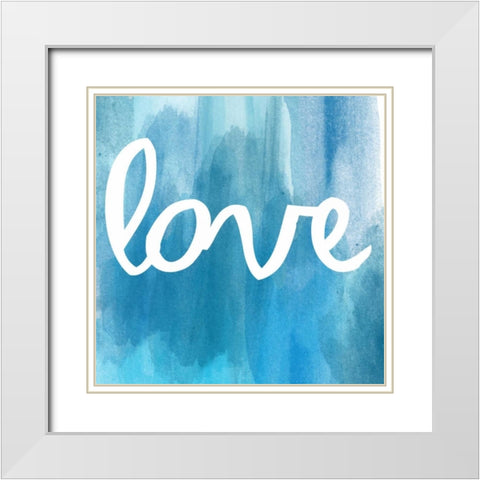 Cool Love White Modern Wood Framed Art Print with Double Matting by Matic, Jelena