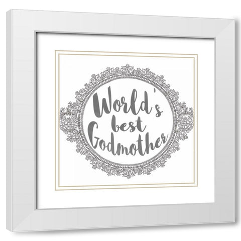 Best Grandmother White Modern Wood Framed Art Print with Double Matting by Matic, Jelena