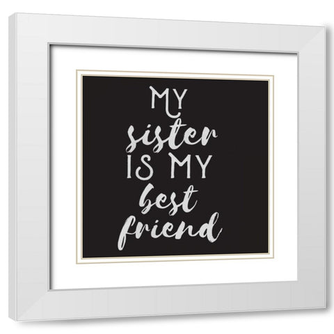 Sisterly Friends White Modern Wood Framed Art Print with Double Matting by Matic, Jelena
